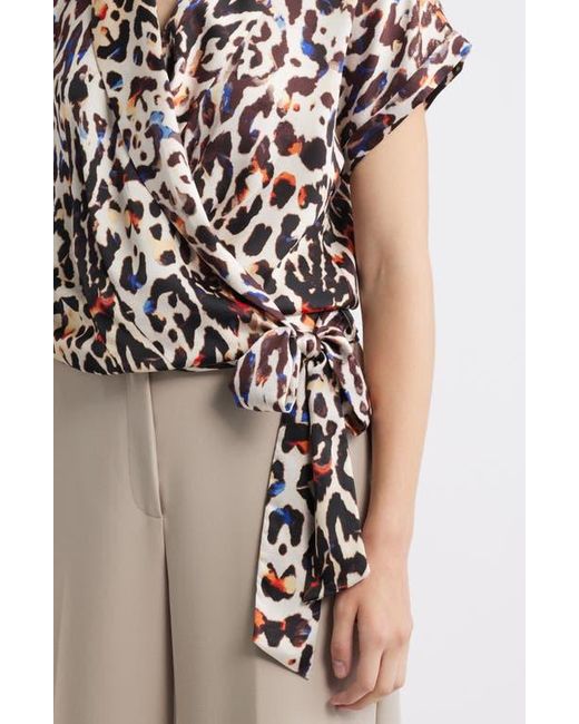 Tahari Black Side Tie Wrap Top