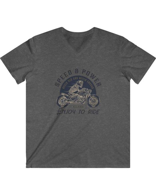 Ledger & Ford Gray L&F Fitted V-Neck Speed & Power Tee for men
