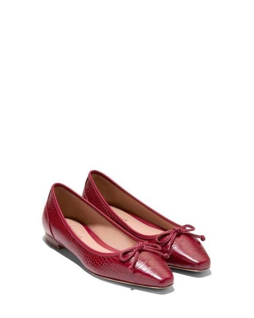 Cole Haan Red Chlea Pointed Toe Ballet Flat