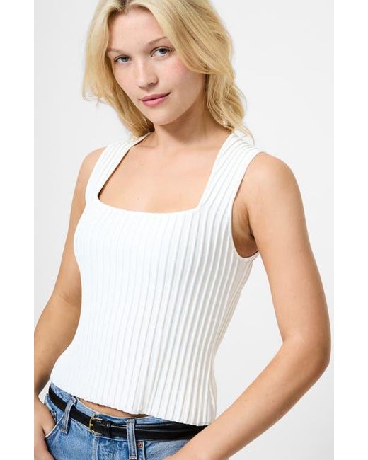 French Connection White Ottoman Crinkle Sleeveless Top