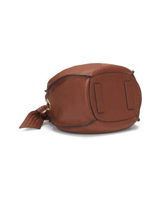 orYANY Brown Selena Leather Bucket Bag
