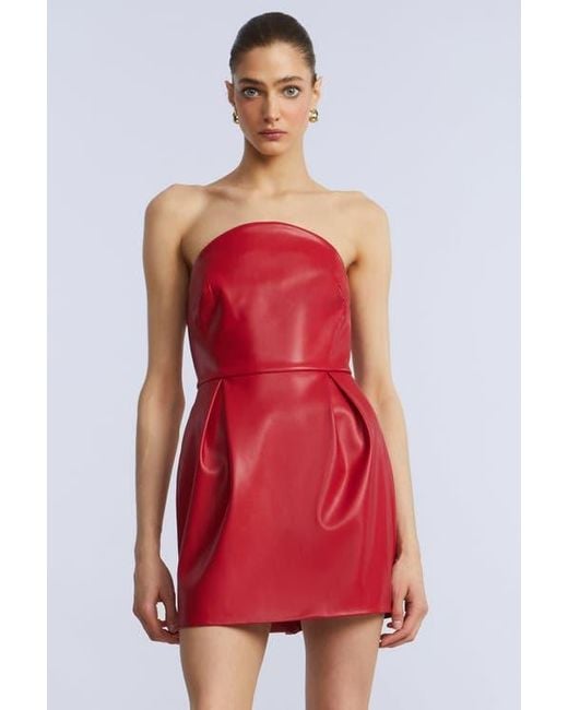 BCBGMAXAZRIA Red Leather Mini