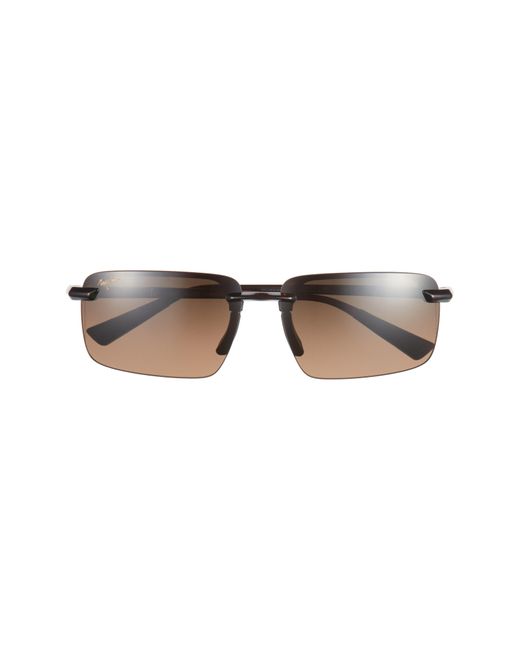 Maui Jim Brown Laulima 61mm Polarizedplus2 Gradient Rectangular Sunglasses for men