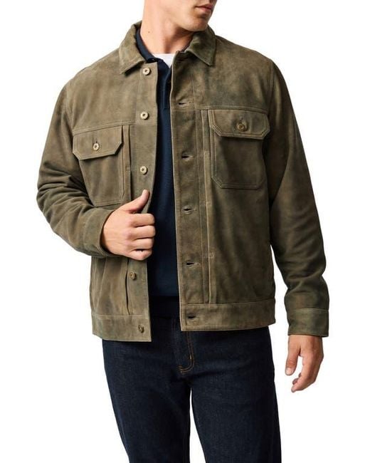 Rodd & Gunn Black Little River Suede Trucker Jacket for men
