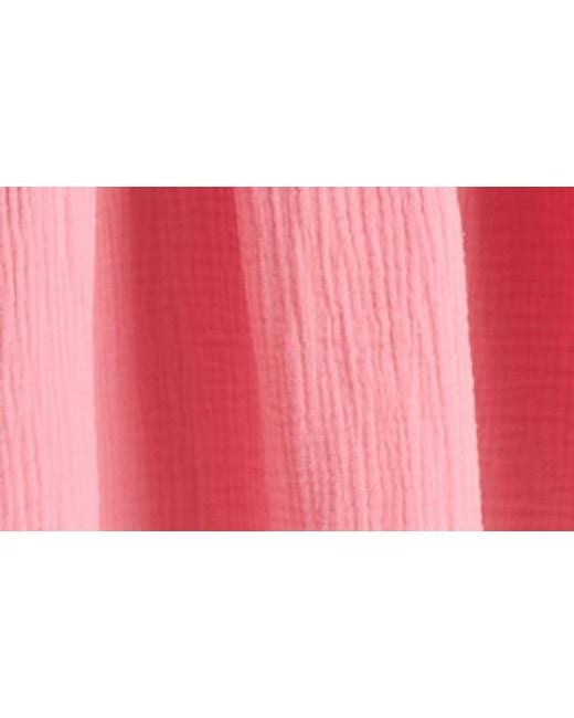 Steve Madden Pink Amira Tiered Cotton Midi Dress