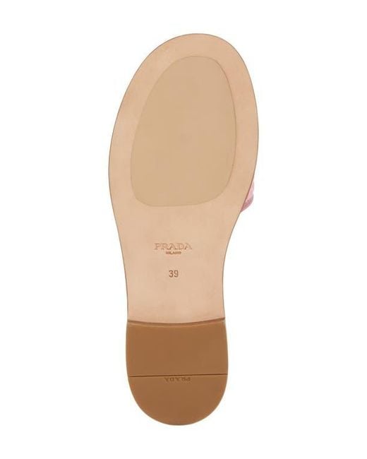 Prada Pink Raffia Slide Sandal