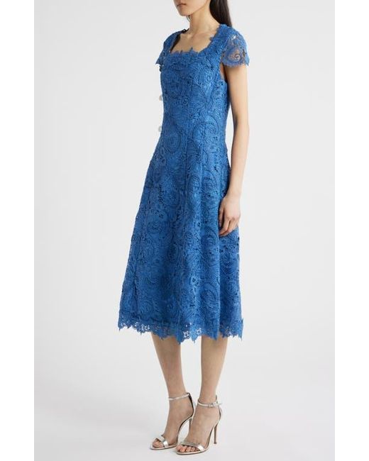 tahari blue lace dress Elie Tahari black and blue guipure lace dress, size 6, NEW WITH TAGS!