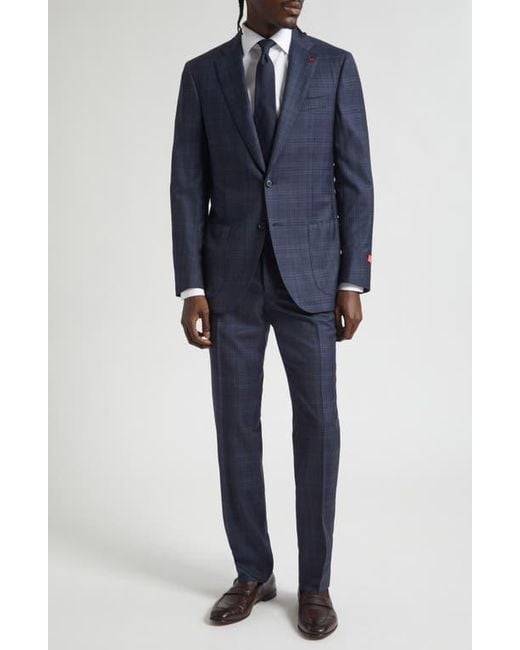Isaia Blue Delain Wool Suit for men