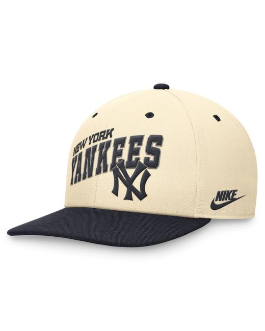 Nike Natural /navy New York Yankees Rewind Cooperstown Collection Performance Snapback Hat At Nordstrom for men