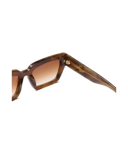 DEZI Brown Switch 55Mm Gradient Rectangular Cat Eye Sunglasses