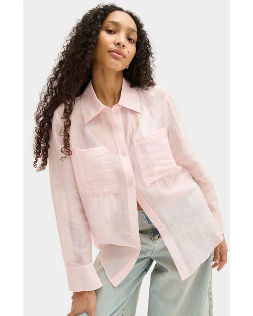 ALIGNE Pink Cher Crinkle Shirt