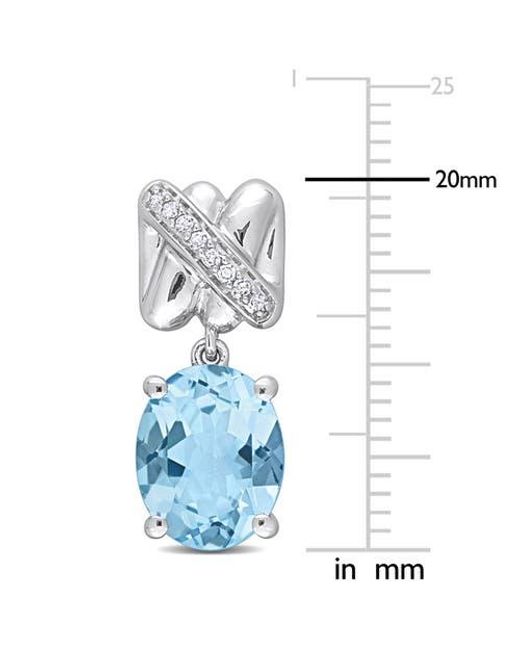 Julianna B Blue Gemstone & Diamond Oval Drop Earrings 14K