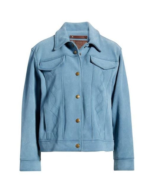 Frye Blue Cow Split Leather Jacket