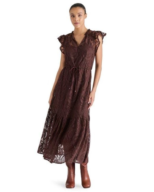 Steve Madden Brown Osiris Lace Maxi Dress