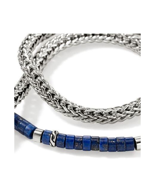 John Hardy Blue Heishi Chain Wrap Bracelet for men