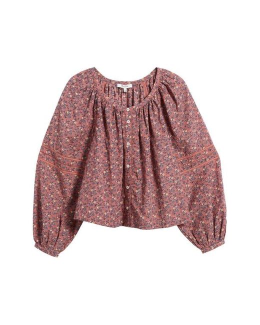 Madewell Red Puff-Sleeve A-Line Top