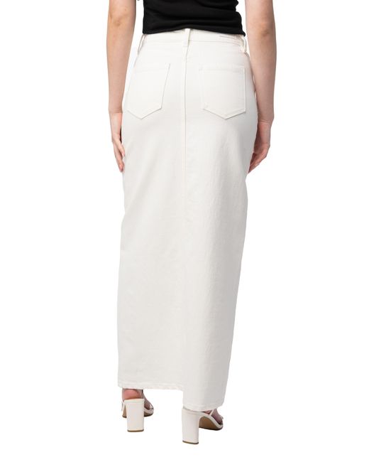 Blank NYC White High Waist Denim Maxi Skirt
