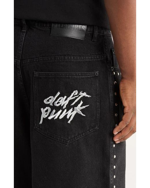 Pleasures Black Lucky Stud Jorts for men