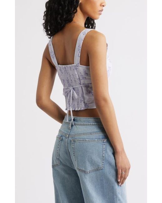 BP. White Linen Blend Corset Top