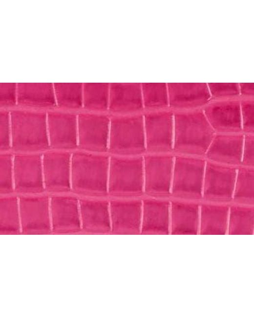 Brahmin Pink Cynthia Croc Embossed Leather Shoulder Bag