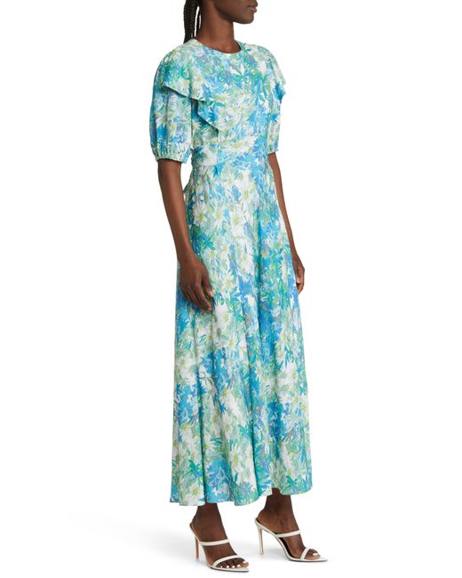 Ted Baker Green Nicciey Floral Puff Sleeve Dress