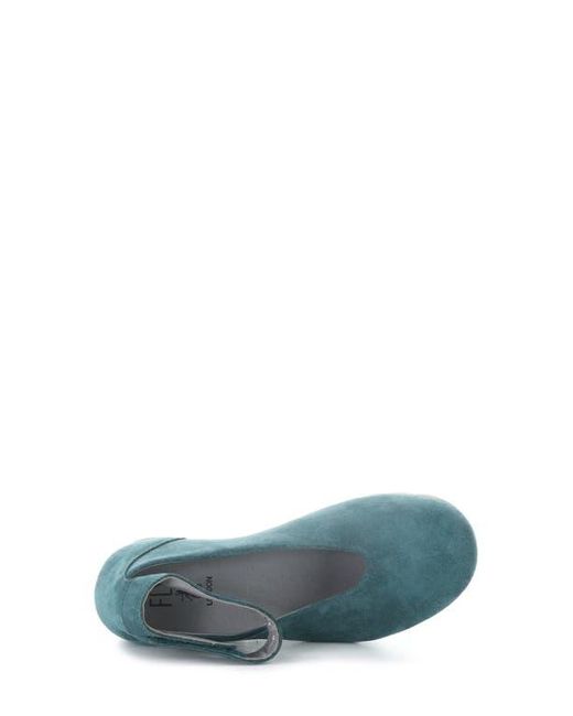 Fly London Blue Vily Ankle Strap Platform Wedge Pump