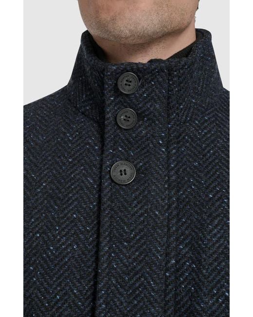 Andrew Marc Black Dorsey Plaid Wool Blend Car Coat for men