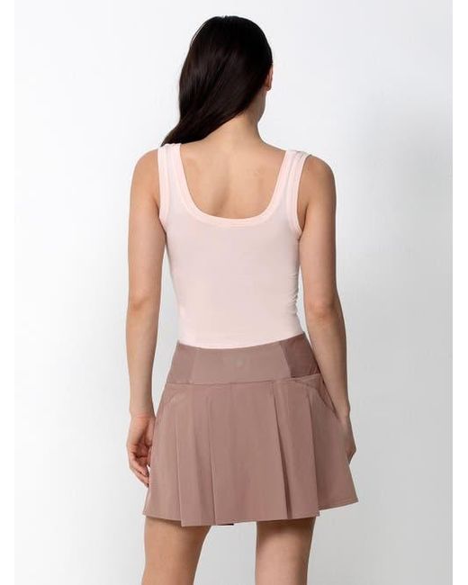 Single Stitch Pink Pleated Skort