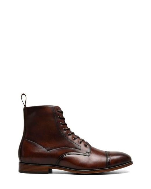 Stacy Adams Brown Henry Cap Toe Boot for men
