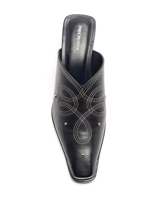 Free People Black Roxi Western Mule