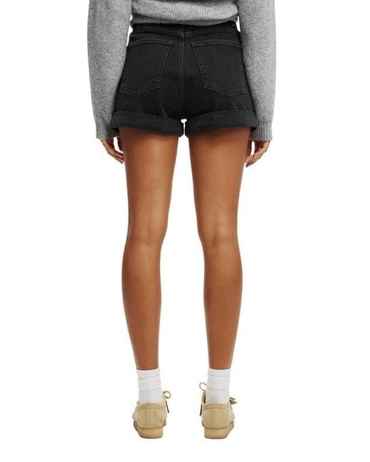 Cotton On Black High Rise Micro Denim Short