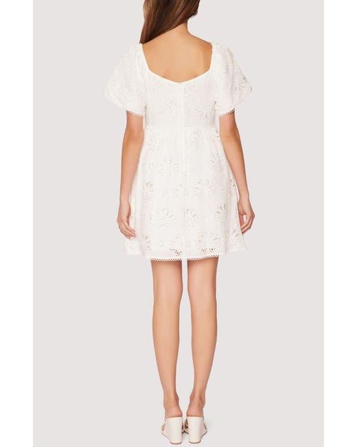 LOST AND WANDER White Afternoon Allure Eyelet Minidress
