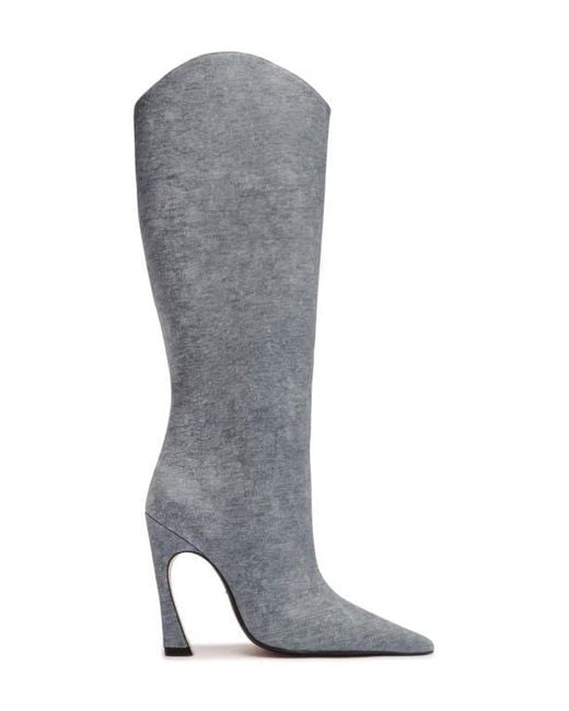 SCHUTZ SHOES Gray Maryann Up Curve Pointed Toe Tall Boot