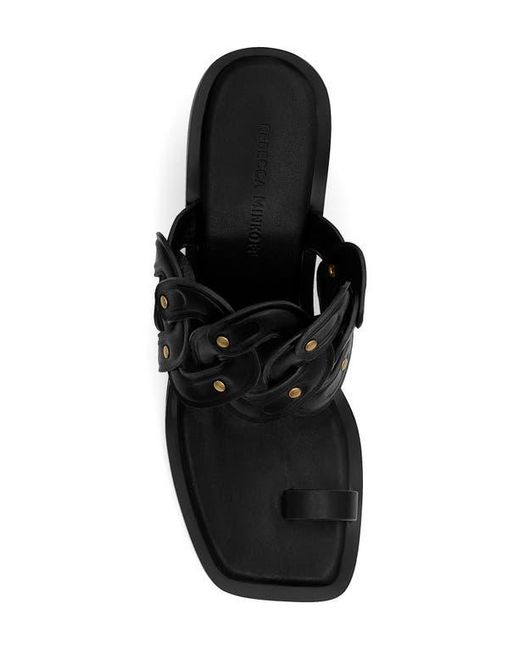 Rebecca Minkoff Black Studded Toe Loop Sandal