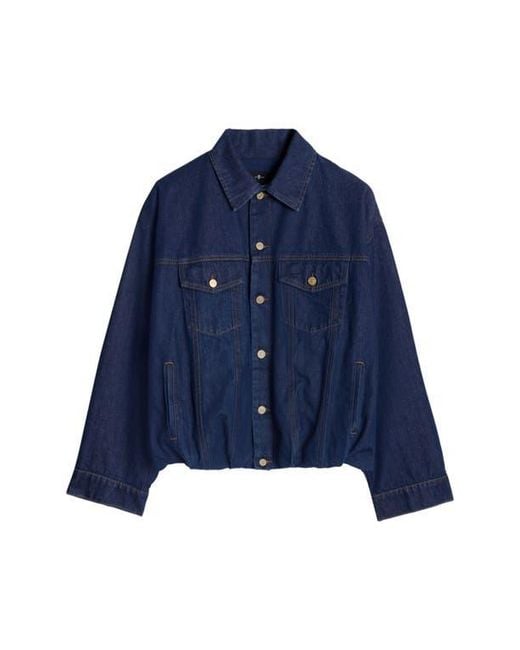 7 For All Mankind Blue Oversize Denim Jacket
