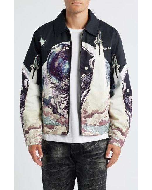 BBCICECREAM Gray Space Shuttle Graphic Flight Jacket for men