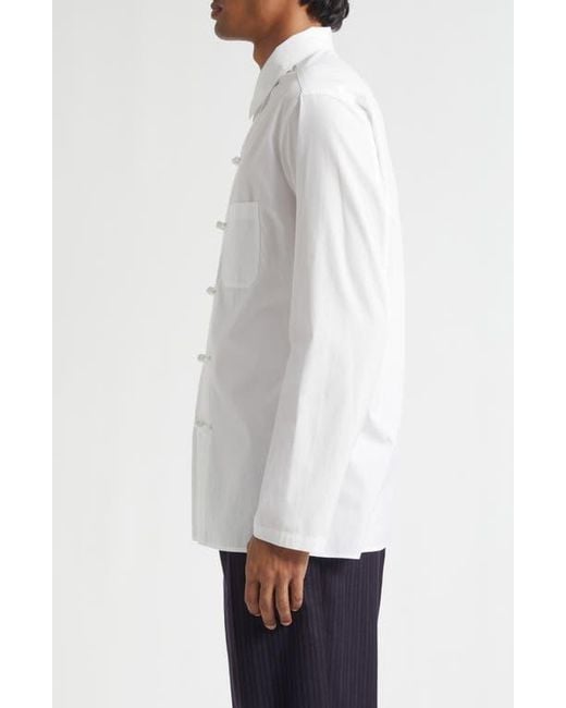 Yohji Yamamoto China Broadcloth Shirt in White for Men | Lyst