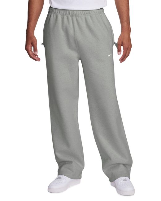 Nike Gray Solo Swoosh Fleece Sweatpants for men