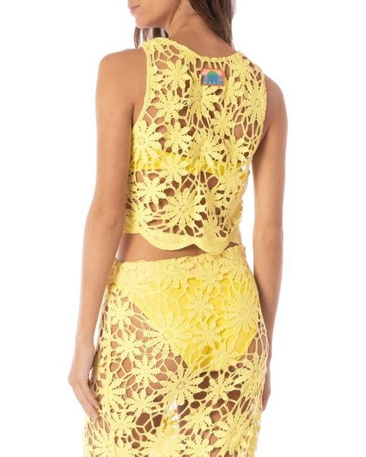 Maaji Yellow Adelaide Open Stitch Cover-Up Top