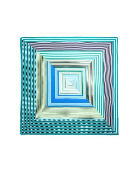 Echo Blue Stripe Vortex Silk Square Scarf