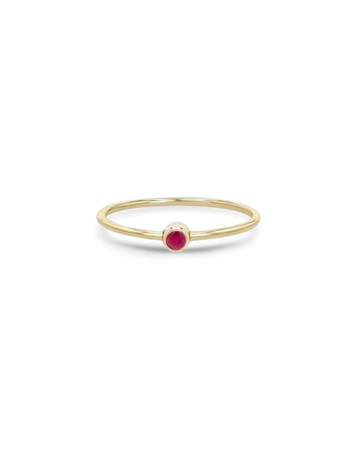 Zoe Chicco Multicolor 14K Bezel Birthstone Stacking Ring