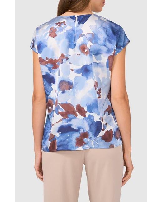 Halogen® Blue Printed Charmeuse Top
