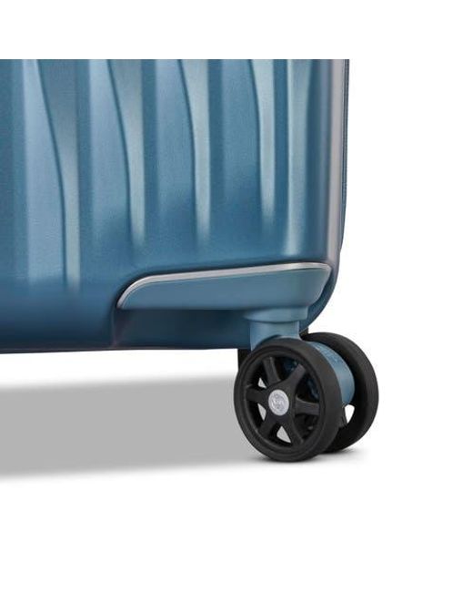 Samsonite Blue Large Checked Hardside Luggage With Spinner Wheels