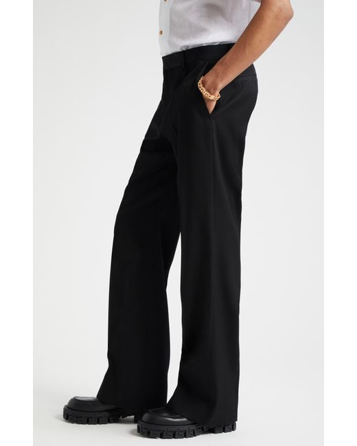 Versace Black Largo Wool Wide Leg Pants for men