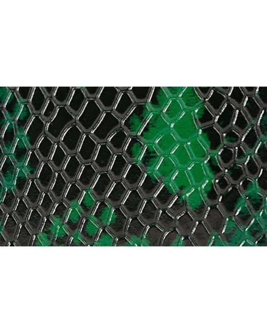 Kurt Geiger Green Extrasmall Bond Croc Embossed Leather Top Handle Bag