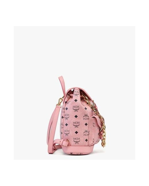 MCM Pink Mini Aren Drawstring Backpack