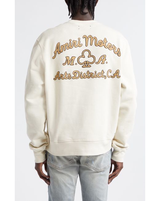 Amiri Natural Motors Embroidered Cotton French Terry Sweatshirt for men