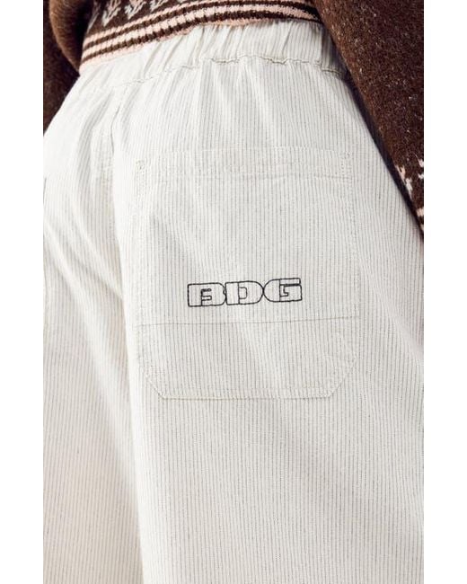 BDG White Carter Pinstripe Pull-On Low Rise Baggy Pants