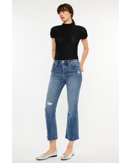 Kancan Blue Honey Essentials High Rise Cropped Bootcut Jeans