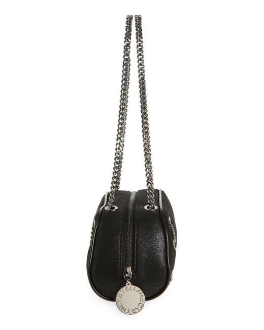 Stella McCartney Black Small Falabella Shaggy Deer Faux Leather Shoulder Bag